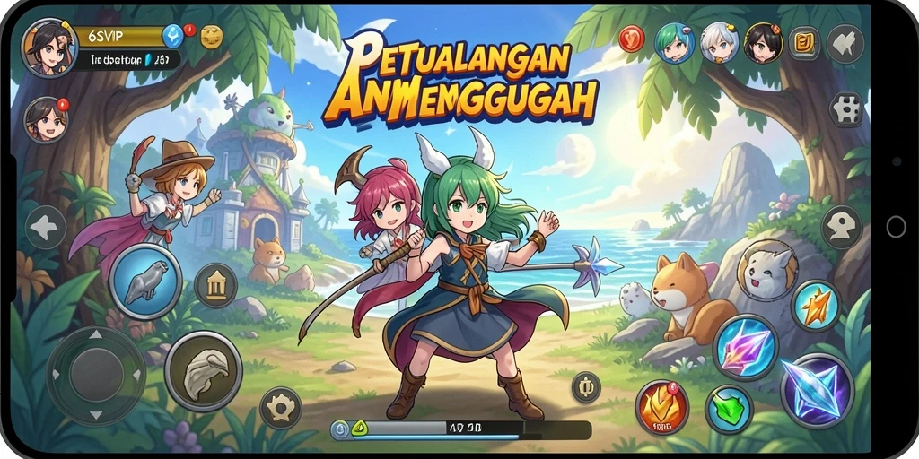 Screenshot gameplay 6SVIP menampilkan aksi karakter Anime yang seru.