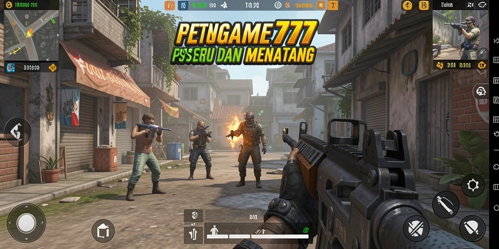 Screenshot FUNGAME777 menampilkan aksi tembak-menembak yang mendebarkan.