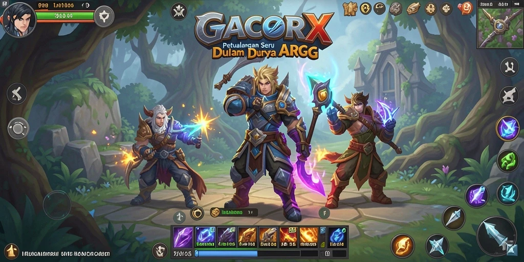 Gameplay seru GACORX dengan pertarungan dinamis dan strategi.