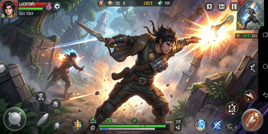 Screenshot dari gameplay mendebarkan LUCKYDF dengan aksi seru.