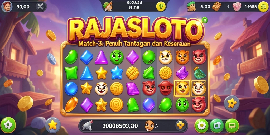 Tampilan gameplay menarik dari RAJASLOTO yang penuh warna dan tantangan.