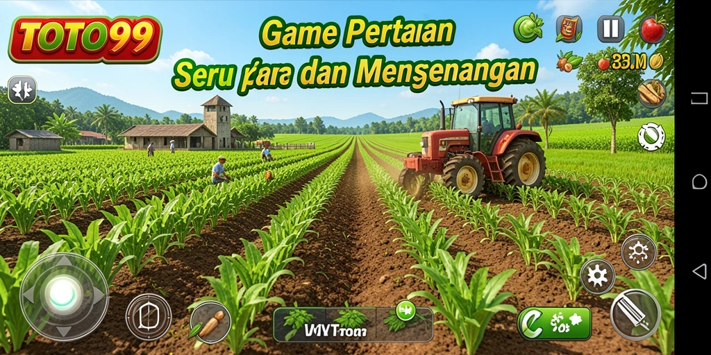 Screenshot utama TOTO99 menampilkan aktivitas pertanian yang seru.